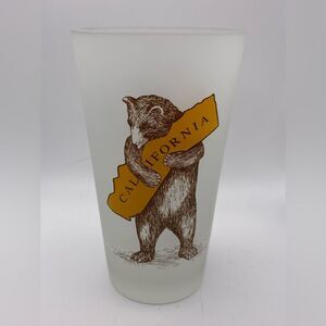 Vintage California Bear Hug Pint Glass — Collectible Beer Glass